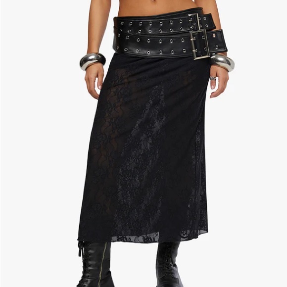 NWT WeWoreWhat Double Belt Midi Skirt - Picture 2 of 11
